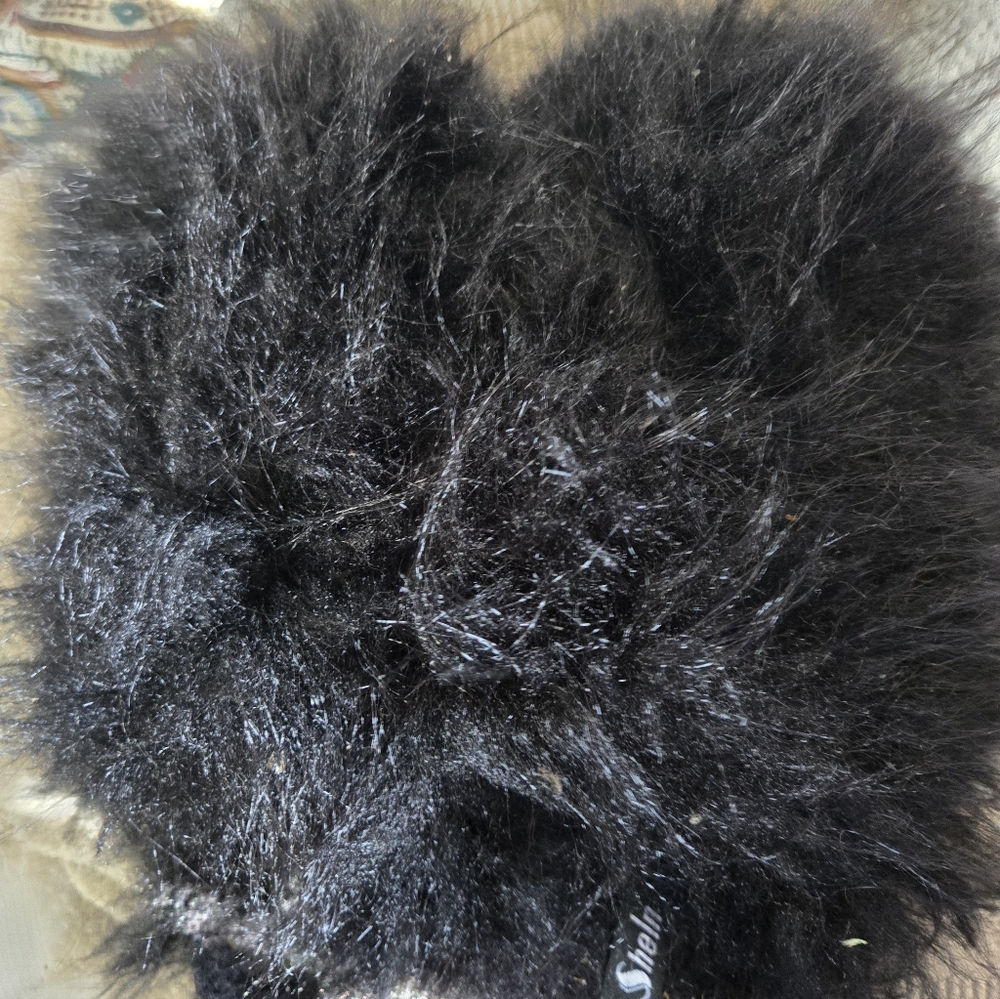 Black Furry Slippers